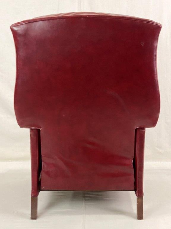 Oxblood Leather Wingback Chair Recliner - 7