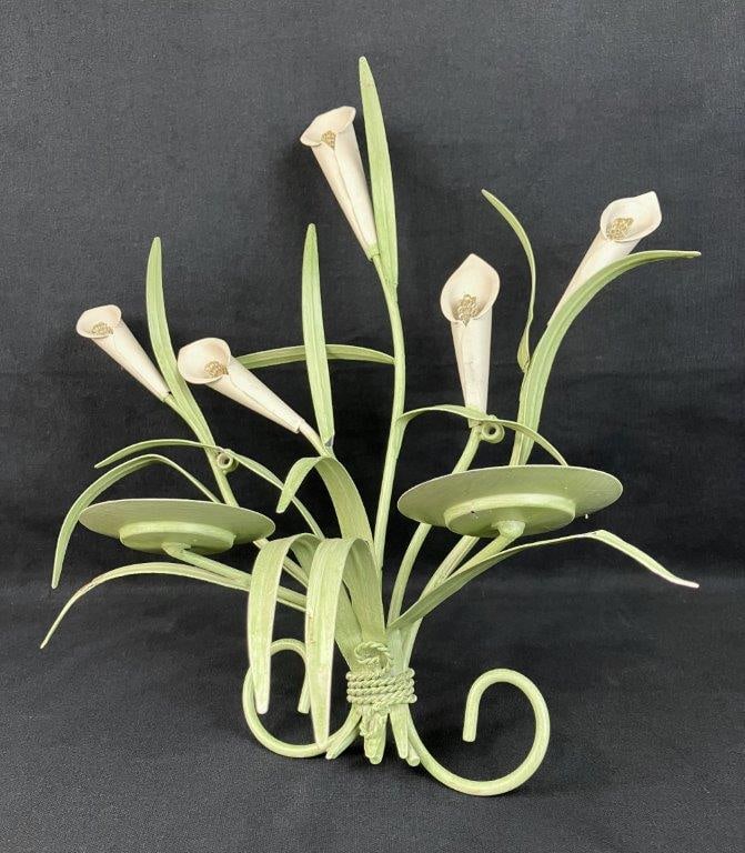 Tole Calla Lily Sconce - 2