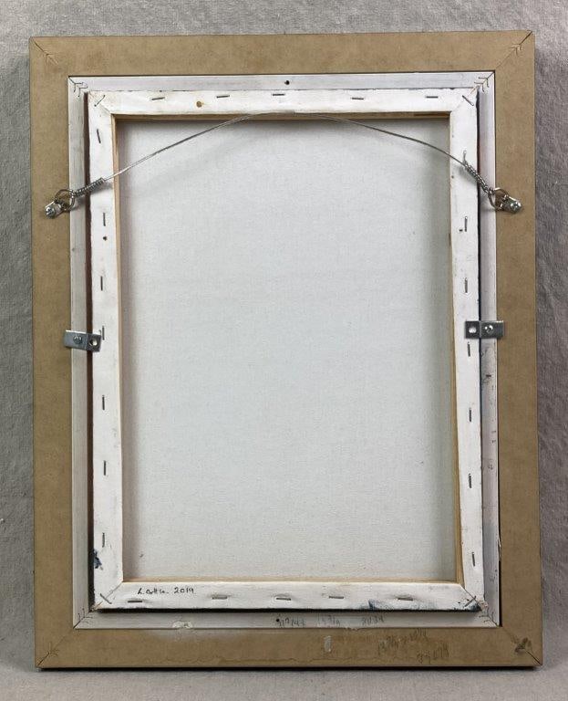 Lesley A. Cottle, Gerber Meets Blue and White, Oil Painting - 6