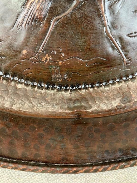 Belgium Crane Motif Copper Charger - 3