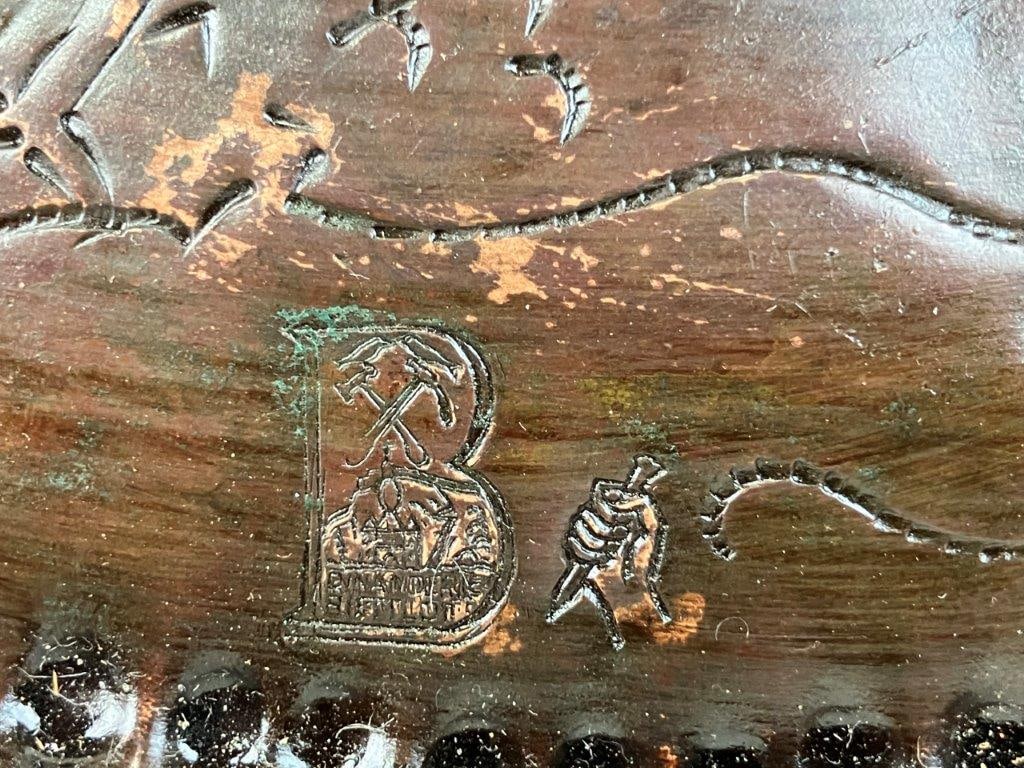 Belgium Crane Motif Copper Charger - 4