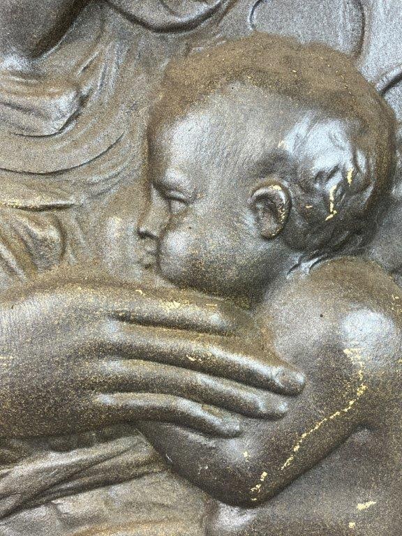 Italian Vietri Terracotta Virgin and Christ Child Plaque - 4