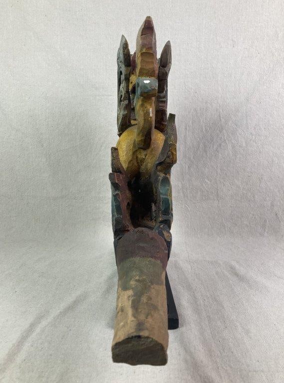 Chinese Wood Qilin Sculpture - 5