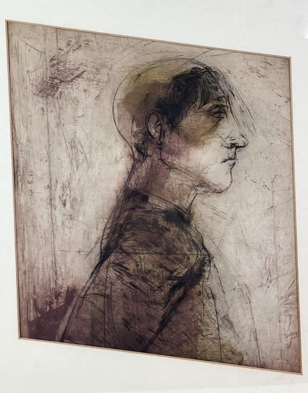 Profile Portrait of Man Etching - 2
