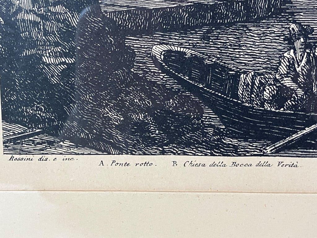 Italian Luigi Rossini Ponte Ferrato Bridge Etching, 1822 - 6