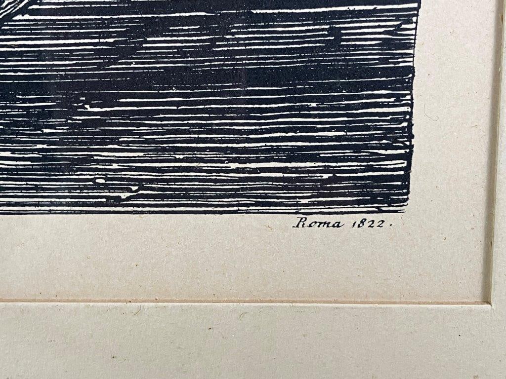 Italian Luigi Rossini Ponte Ferrato Bridge Etching, 1822 - 9