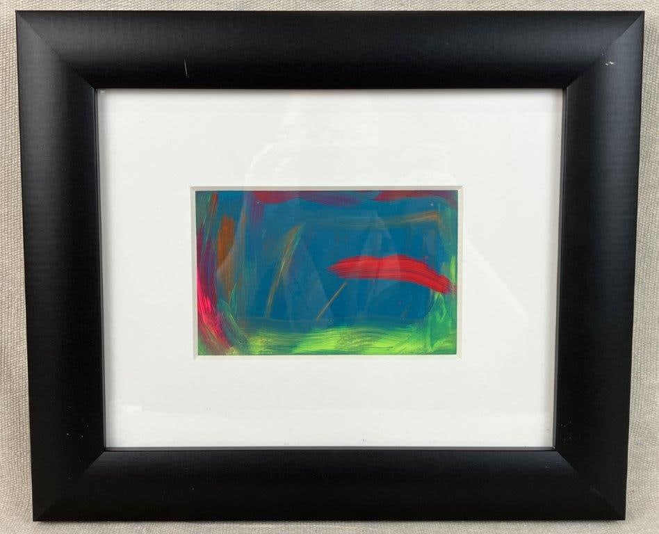 Jill Marie Greenhill Abstract Acrylic Painting: Abstract acrylic painting with gestural brushstrokes and vivid neon tones. Jill Marie Greenhill is an artist working in acrylic, photography, and digital painting whose work emphasizes creativity and