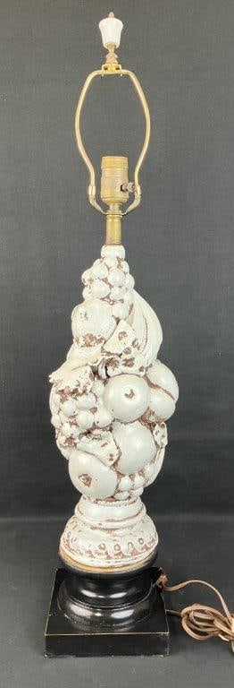 Italian Fruit Topiary Pottery Lamp - 3