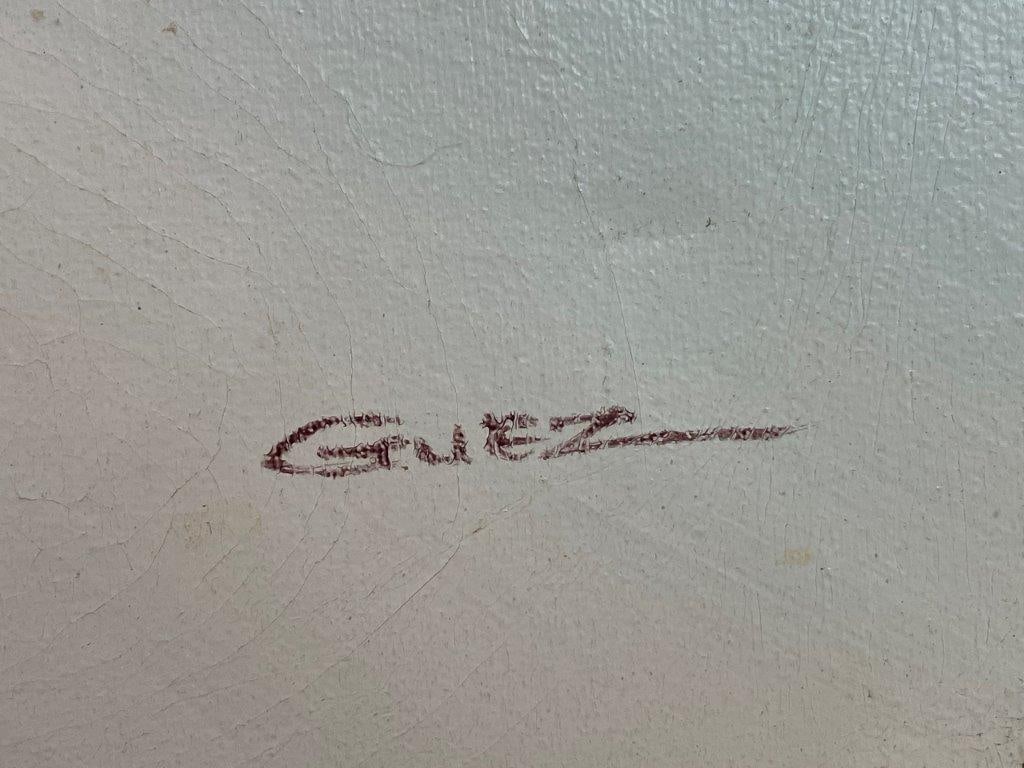 Guez Abstract Oil Painting, Mid Century Modern - 5