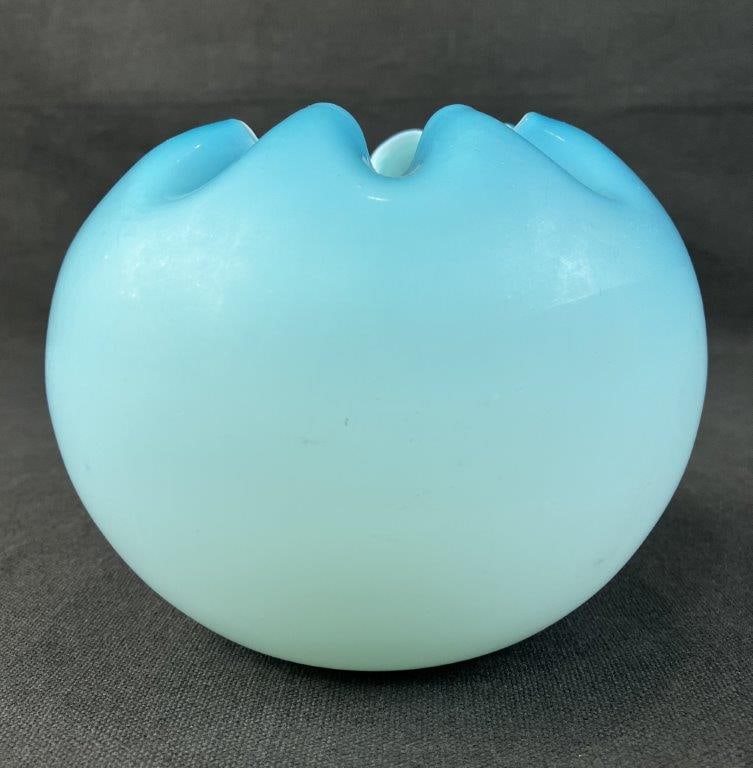 Victorian Satin Glass Rose Bowl - 2