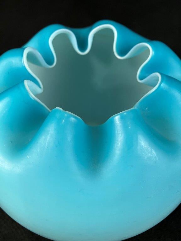 Victorian Satin Glass Rose Bowl - 3