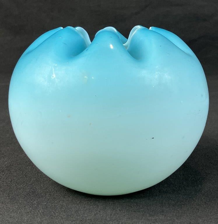 Victorian Satin Glass Rose Bowl - 5