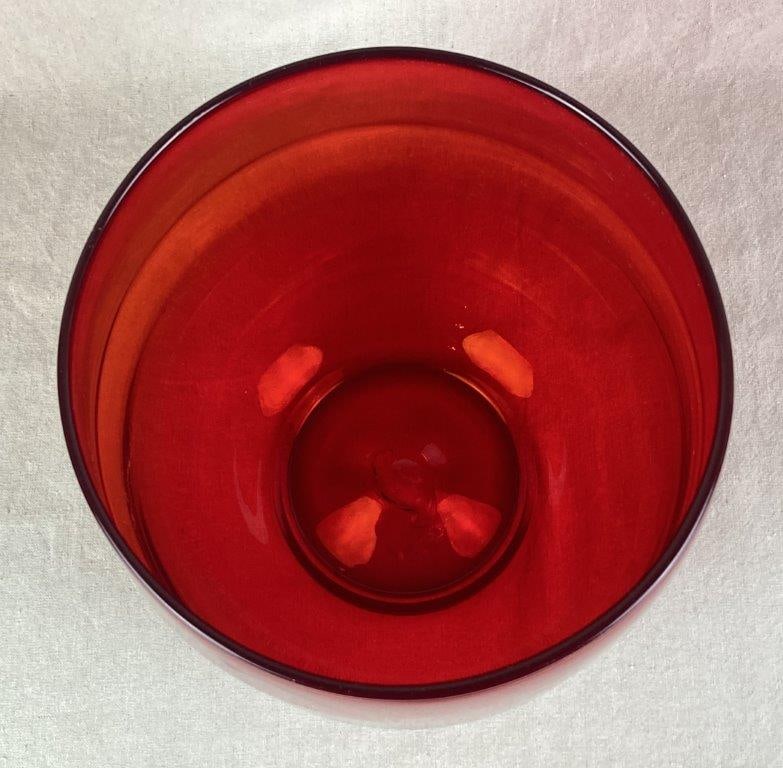 Art Glass Ruby Red Vase - 3
