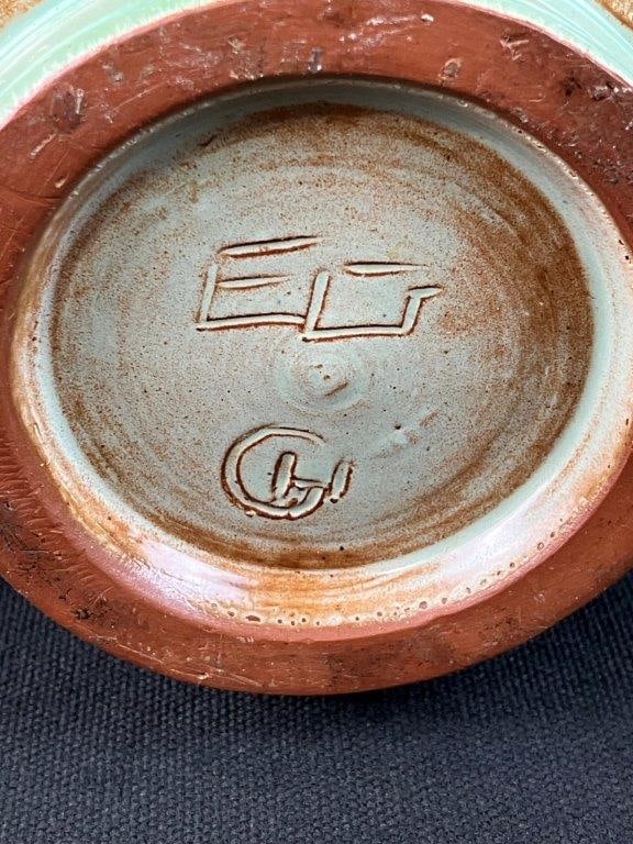 Studio Pottery Celadon Glaze Covered Jar - 7