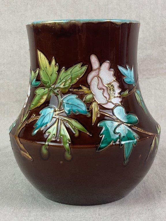French Majolica Art Vase - 7