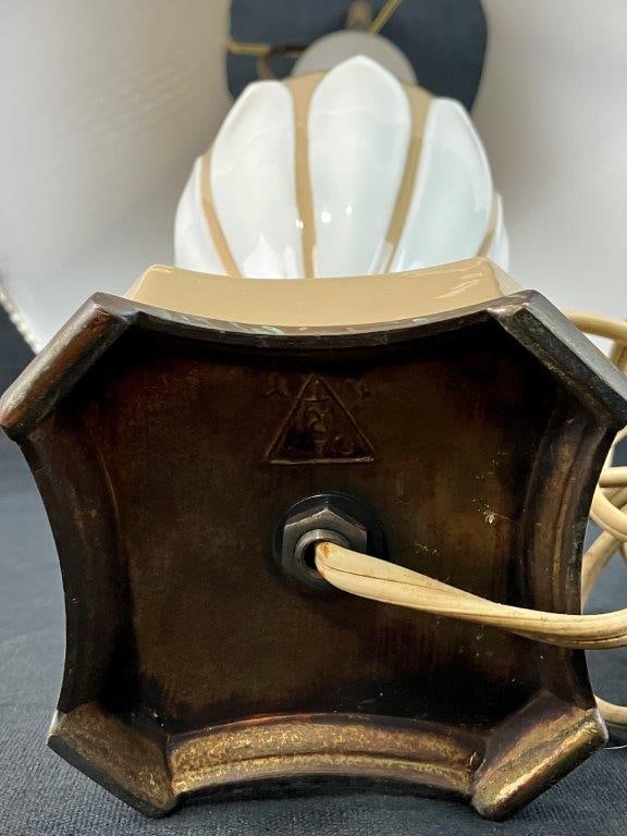 Mid Century Glazed Pottery Table Lamp - 7