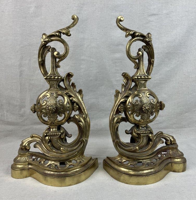 Pair of French Baroque Style Chenets - 3