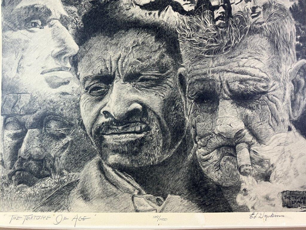 E.L. “Bud” Hopkins Texture of Age Americana Portrait Print, Mid Century - 2