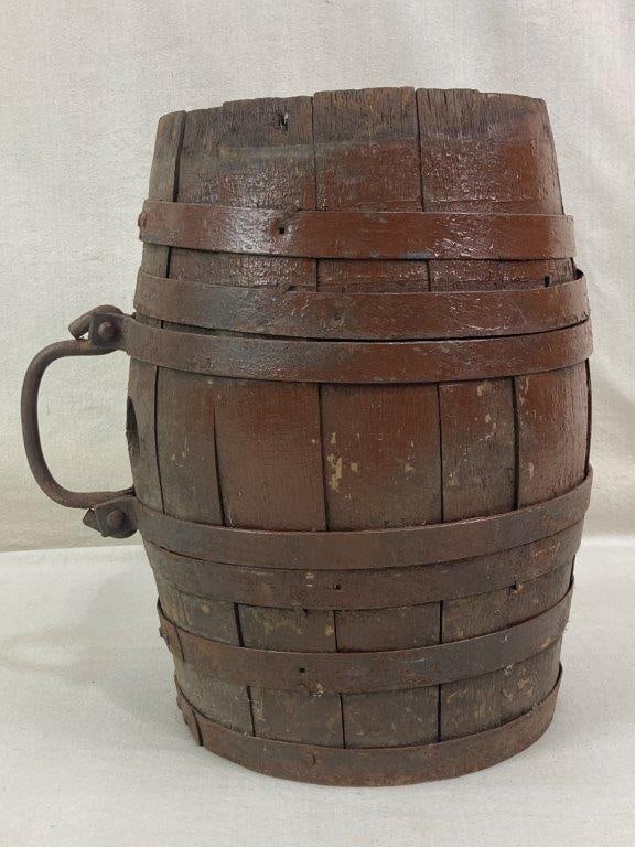 Rustic Iron Banded Cask - 5