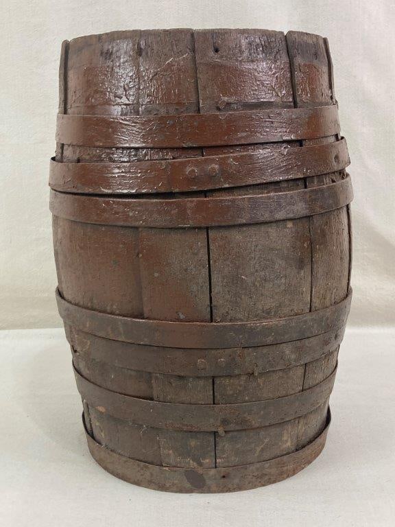 Rustic Iron Banded Cask - 6