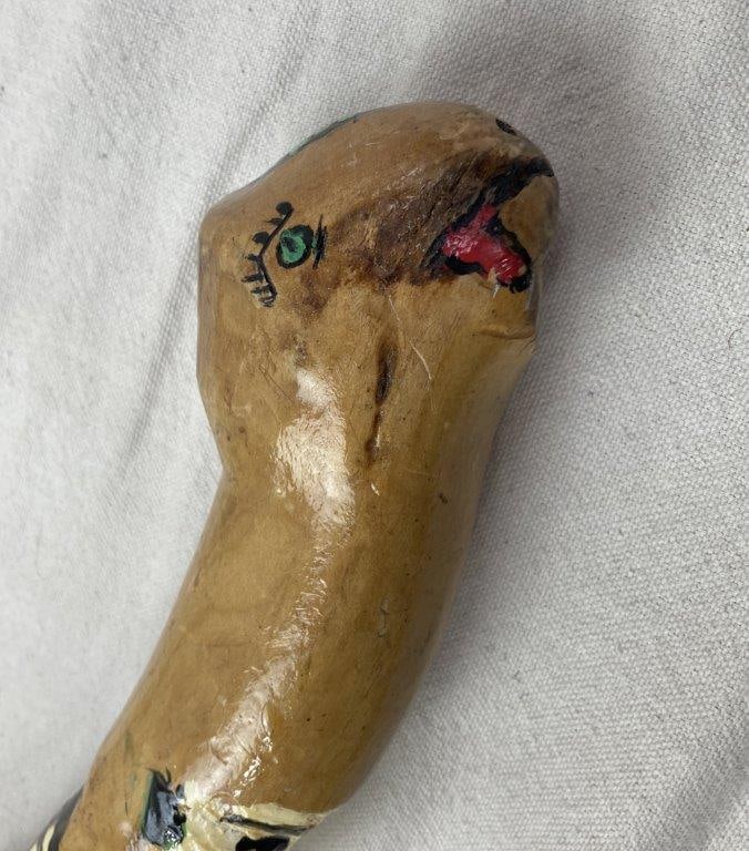Folk Art Polychromed Carved Cane - 3