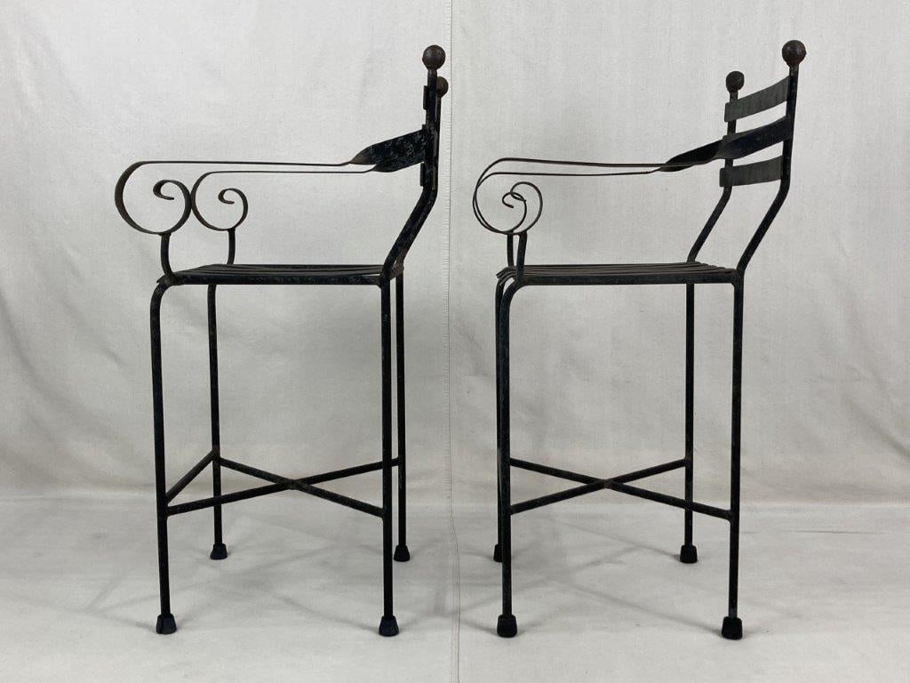 Pair of Iron Bistro Chairs - 12