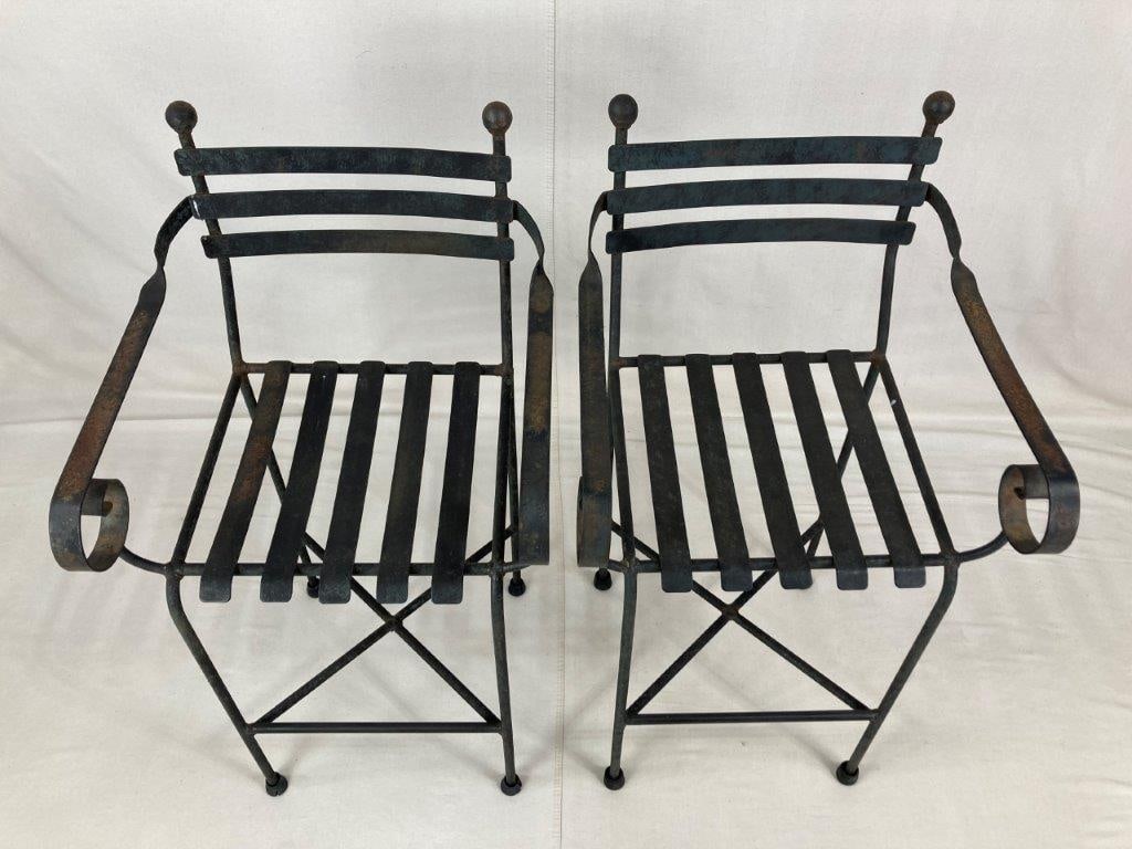 Pair of Iron Bistro Chairs - 2