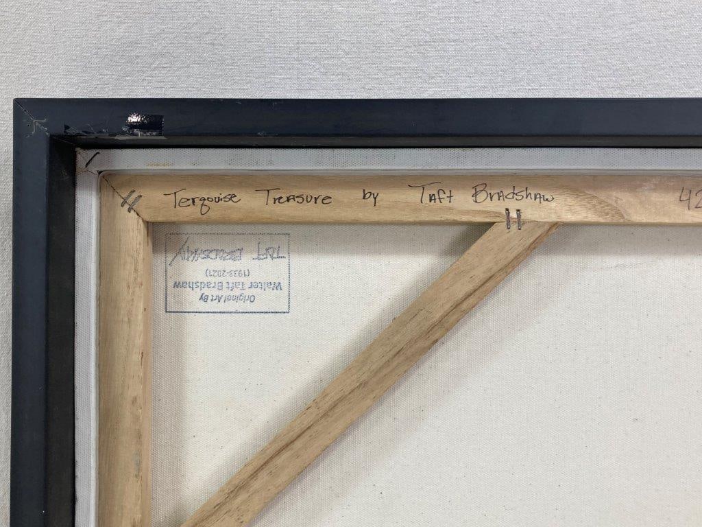 Walter Taft Bradshaw, Turquoise Treasure, Abstract Oil Painting - 7