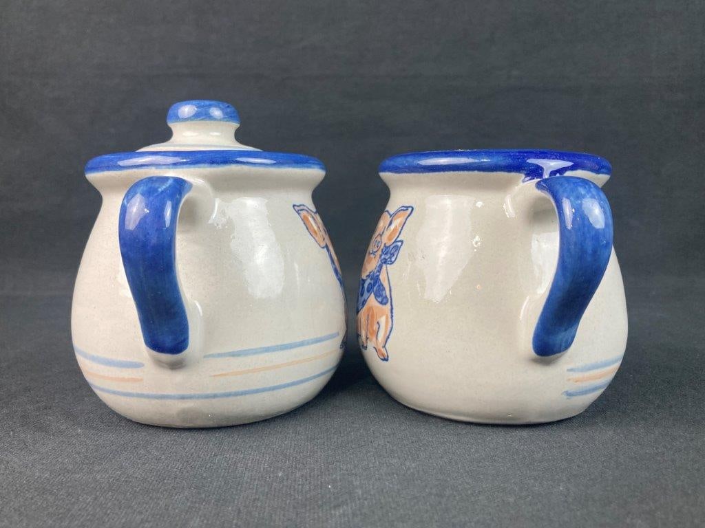 Louisville Stoneware Precious Pig Creamer and Sugar Set - 4