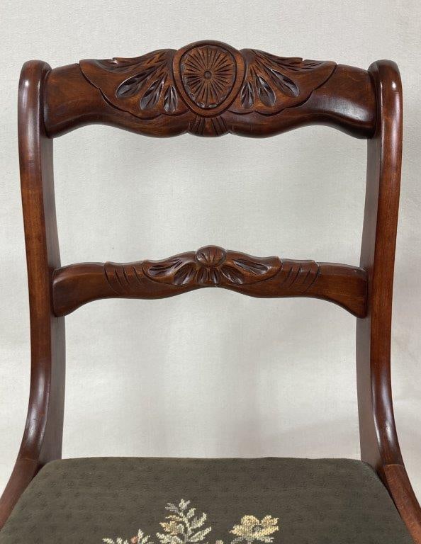 Sabre Leg Needlepoint Style Chairs - 6