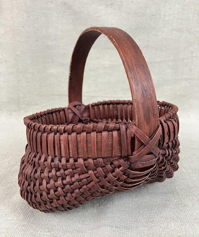 Three Red Painted Country Buttocks Baskets - 2