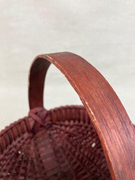 Three Red Painted Country Buttocks Baskets - 3