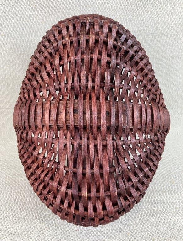 Three Red Painted Country Buttocks Baskets - 8