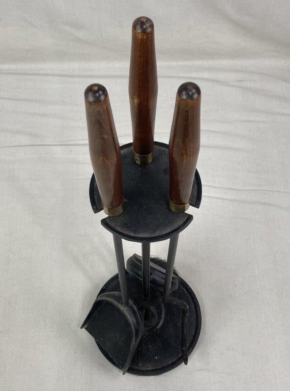 Mid Century Wrought Iron Fireplace Tool Set - 2
