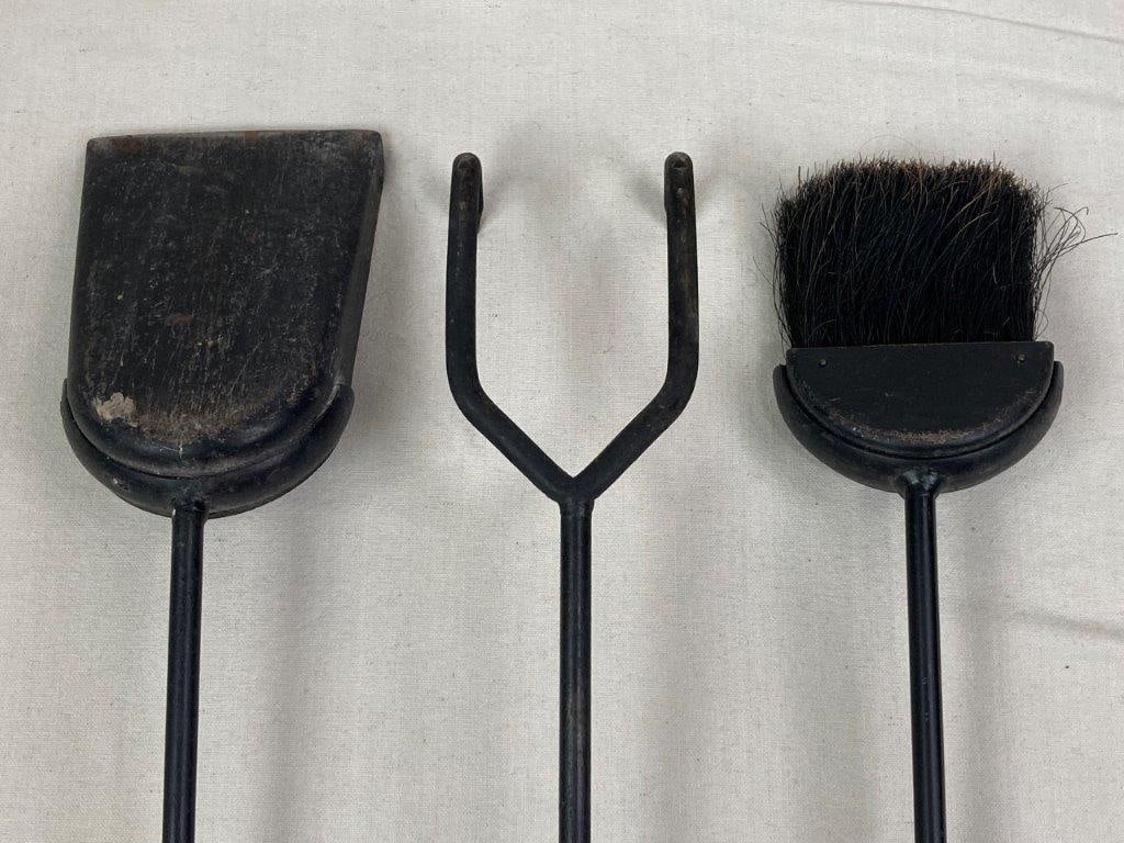 Mid Century Wrought Iron Fireplace Tool Set - 8