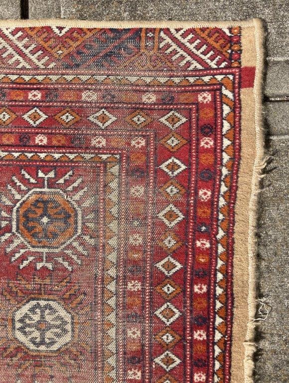 Large Bokhara-Style Hand-Knotted Wool Rug - 4