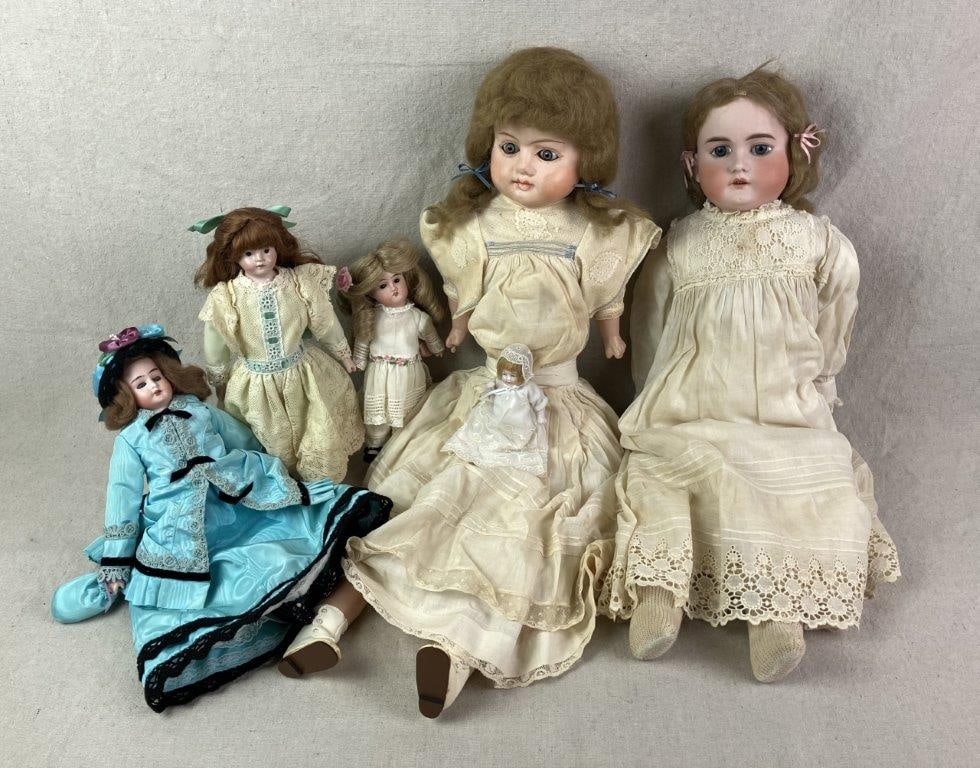 Assortment of Six Bisque Dolls (1 of 20)