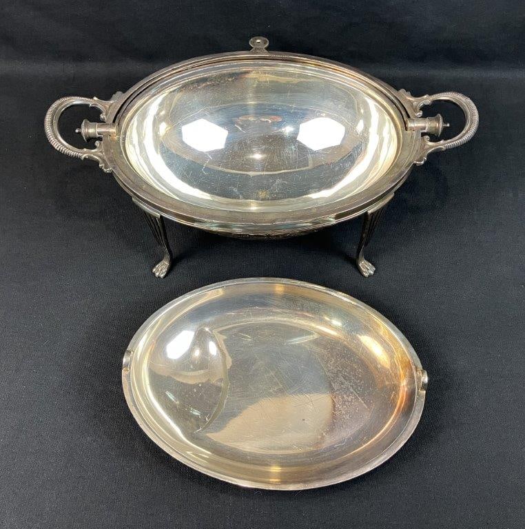 Silverplate Turtleback Covered Server - 12