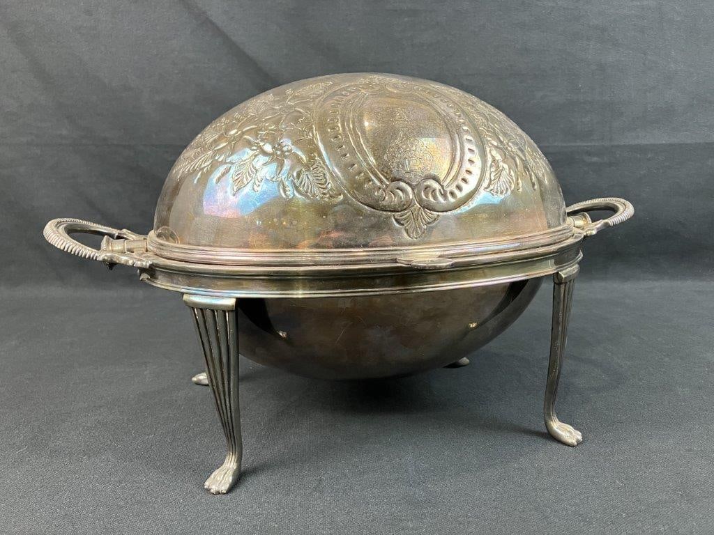 Silverplate Turtleback Covered Server - 2
