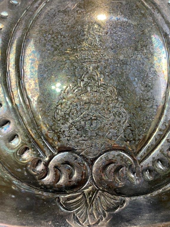 Silverplate Turtleback Covered Server - 3