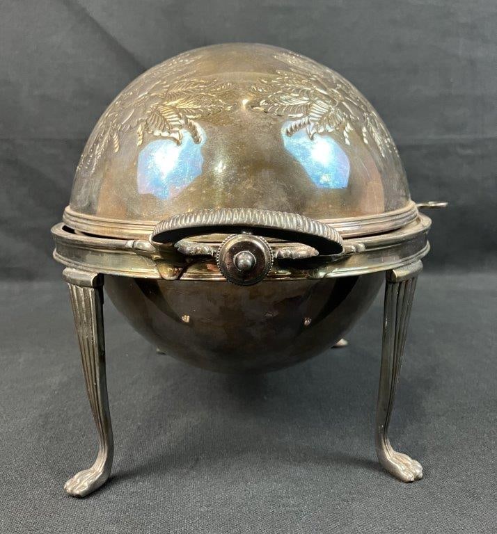 Silverplate Turtleback Covered Server - 5