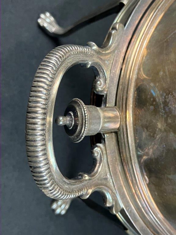 Silverplate Turtleback Covered Server - 7