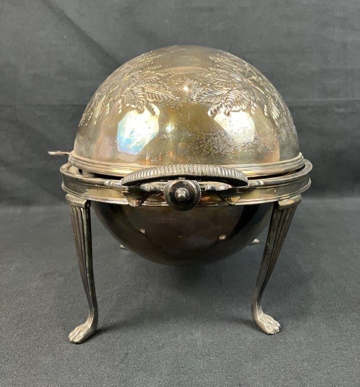Silverplate Turtleback Covered Server - 9