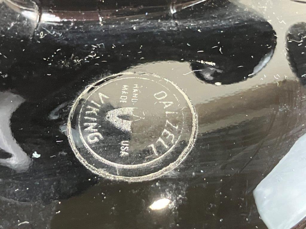 Pair of Viking Ebony Glass Candlesticks - 5