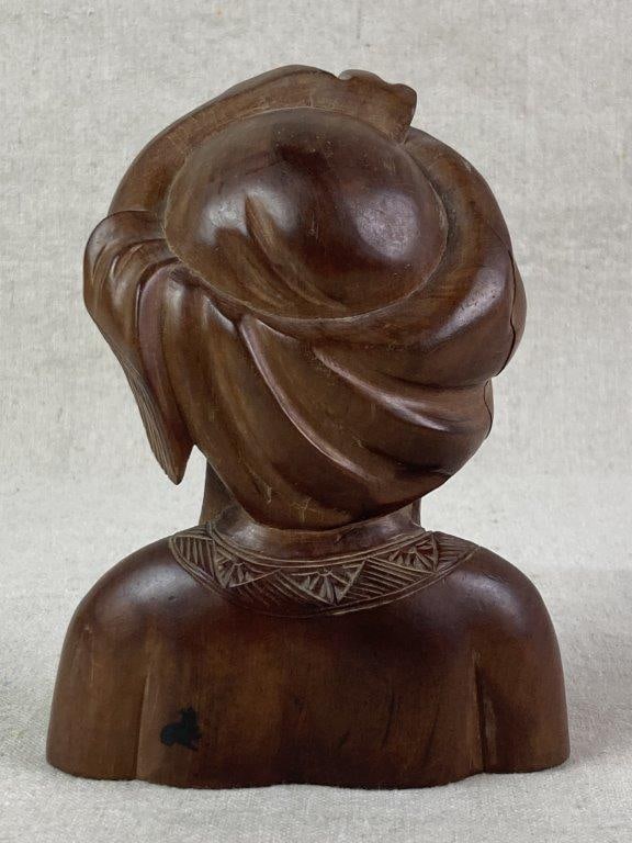 Carved Bust of Balinese Woman - 9