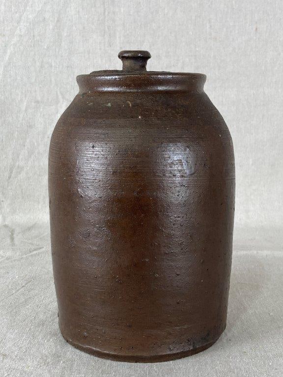 Primitive Lidded Stoneware Jar - 2