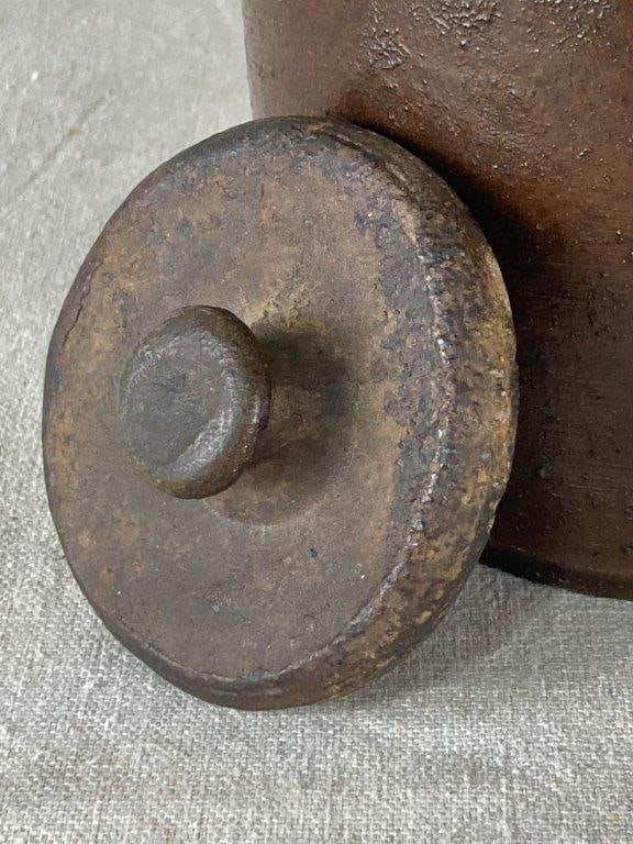 Primitive Lidded Stoneware Jar - 4
