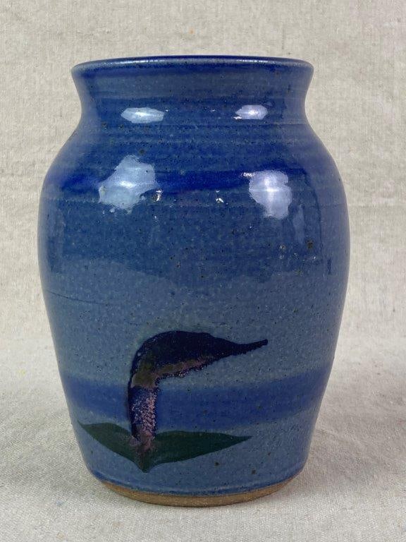 Decorated Studio Pottery Vase - 6