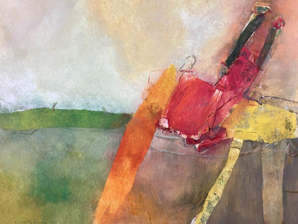 Carmello Castellano Sunset Over Moritz Abstract Landscape Oil Painting - 2