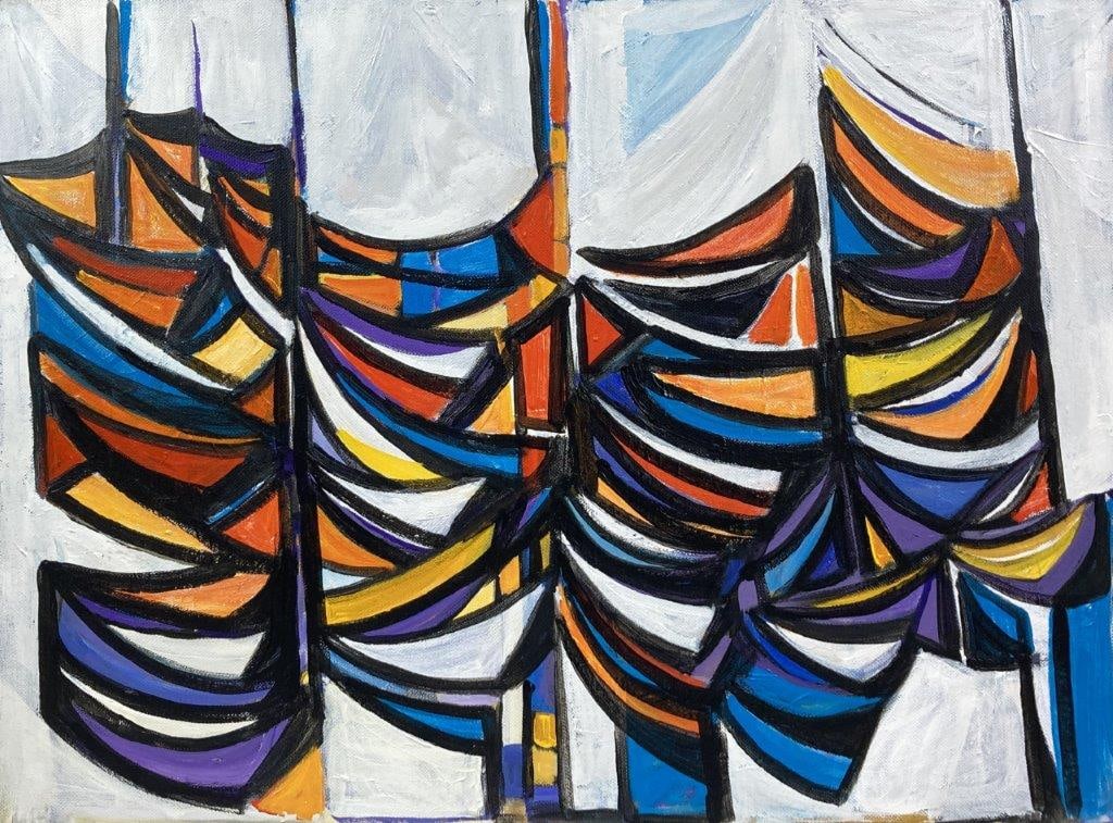 Walter Taft Bradshaw, Under the Sea, Abstract Oil Painting - 2